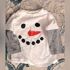 First impressions baby snowman long sleeve shirt. 3-6 months.